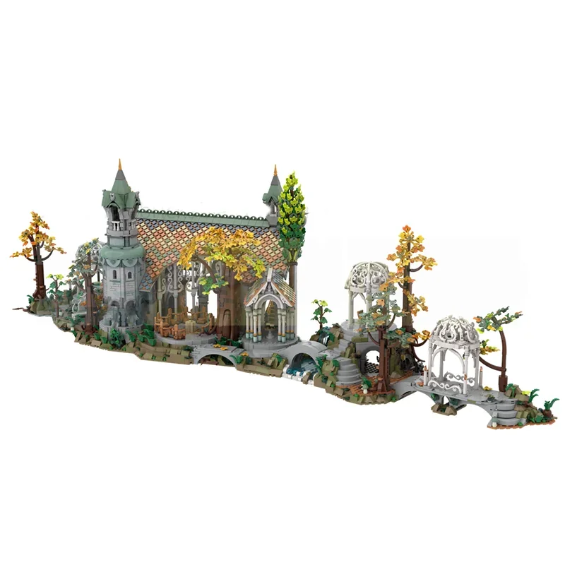 Ring Movie Model Moc Building Blocks Brick Pavilion Scene Model Technology Brick DIY Assembly Construction Holiday Toys