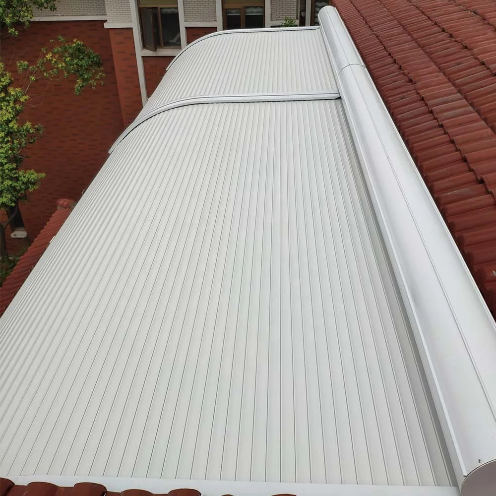 Aluminum Awning, 6063-T5 Outdoor Sun Shade Canopy, Electric Roller Blinds with Remote APP Control