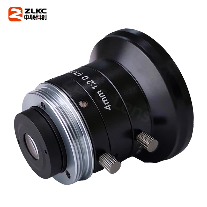 4 mm Macro Lens for Machine Vision Camera 1/1.8 Inch 5MP Manual Iris F2.0 C Mount Low Distortion for FA IMX 178 CMOS Camera