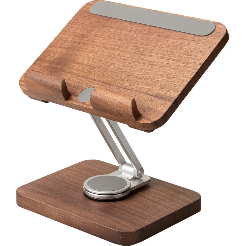 

Solid wood mobile phone holder bedside lazy live broadcast desktop retro high-end support frame adjustable lifting tablet shelf