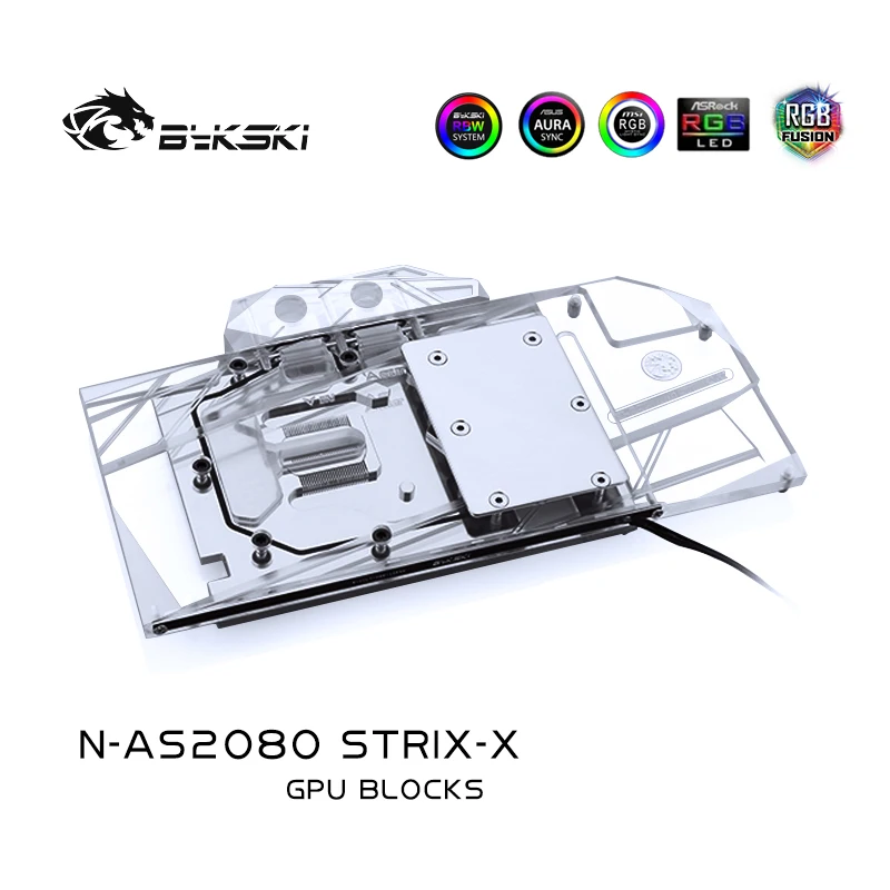 Imagem -04 - Bykski-bloco de Água para Computador Placa Gráfica de Cobertura Completa para Asus Rog