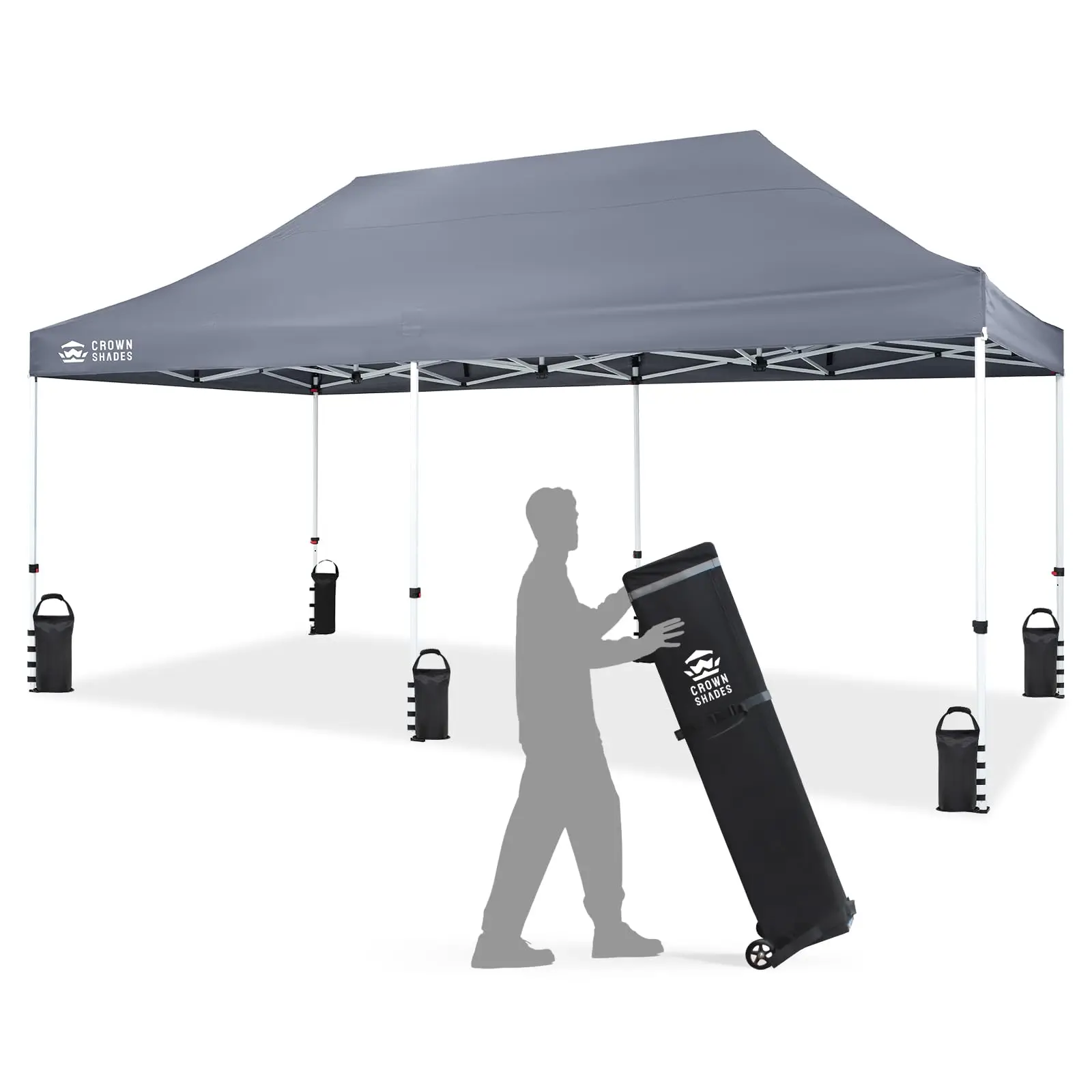 10x20 Commercial Pop Up Canopy Tent,Outdoor Canopy, Gray | Commercial Canopy Tent,400D Strength Oxford, Hexagonal Leg