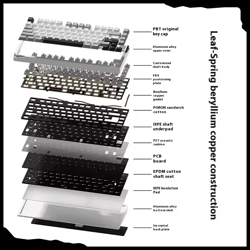 75 Klawiatura mechaniczna E-sportowa QMK VIA Bezprzewodowa klawiatura gamingowa z trzema trybami Bluetooth ze stopu aluminium