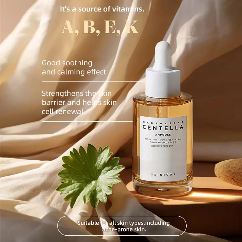 Serum Wajah Centella Asiatica Ampul Korea Pengontrol Minyak Menghilangkan Jerawat Esensi Pelembab untuk Produk Perawatan Kulit Kaca