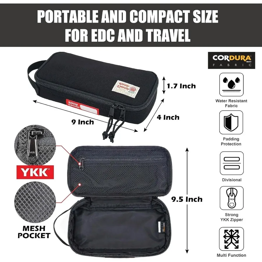 Грубая маленькая сумка для инструментов, сумка-органайзер EDC, чехол для хранения аксессуаров на молнии, портативная ручка, идеально подходит для улицы