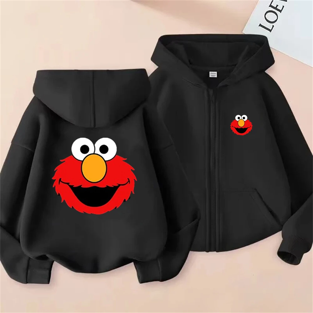 

Fashion SESAME STREET Sweatshirts Elmo Zip Up Hoodie Children Clothes Kid Girl Boy Sweatshirt Zipper Hoody Baby Casual Top
