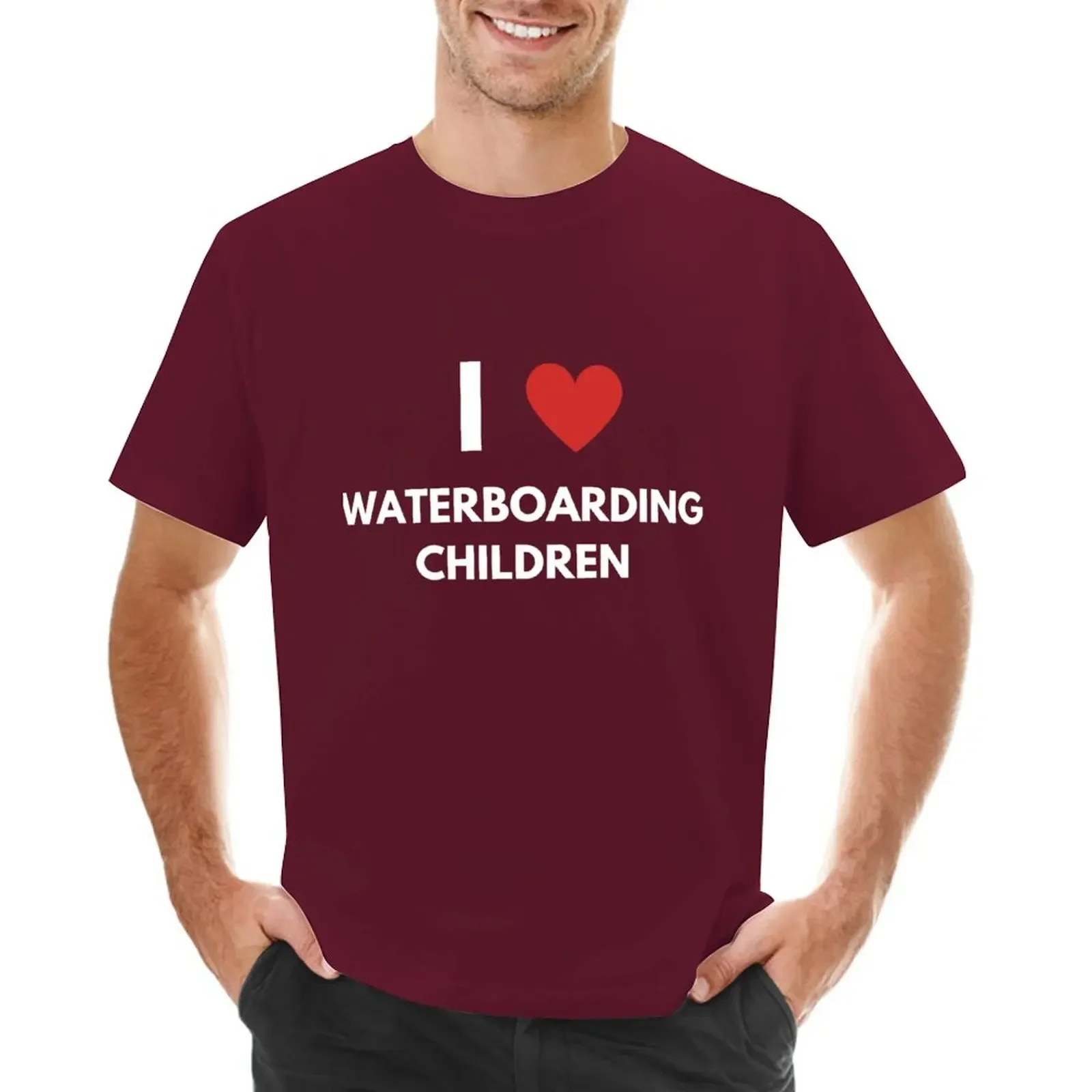 T-shirt short mens graphic t-shirts hip hop I Love Waterboarding Children Design T-Shirt funny  men clothing harajuku