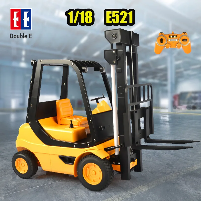 1/8 Double E E521 Big Rc Forklift Truck Remote Control Car crawler Construction Vehicle Model Electric Toy Cargo Toy for Boy kid