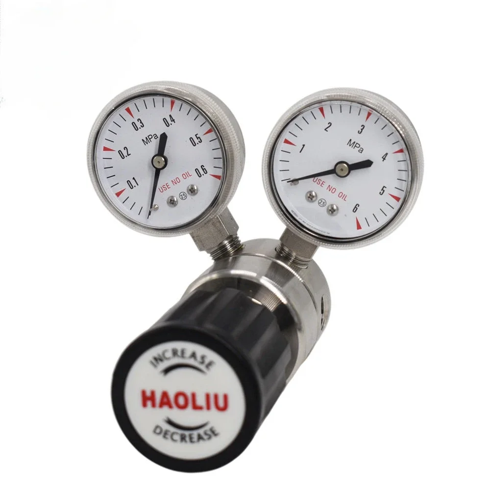 low pressure gas regulatorstainless steel helium He pressure reducing valve with gauge air pressure regulators