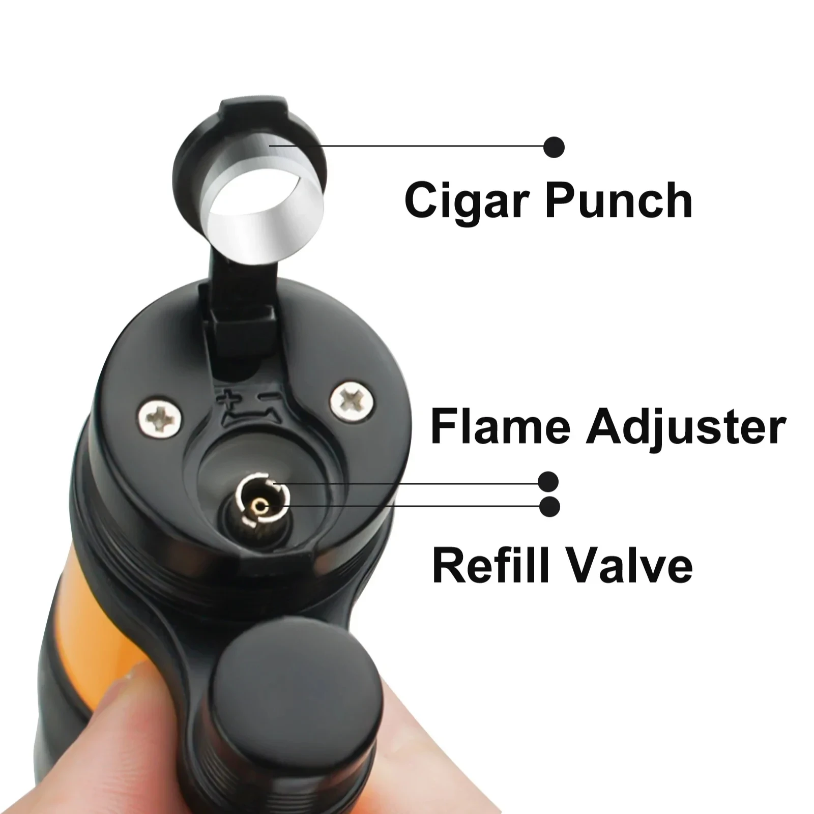 Metal Cigar Lighter Tobacco Lighter 3 Torch Jet Flame Refillable With Punch Smoking Tool Accessories for Gift Box