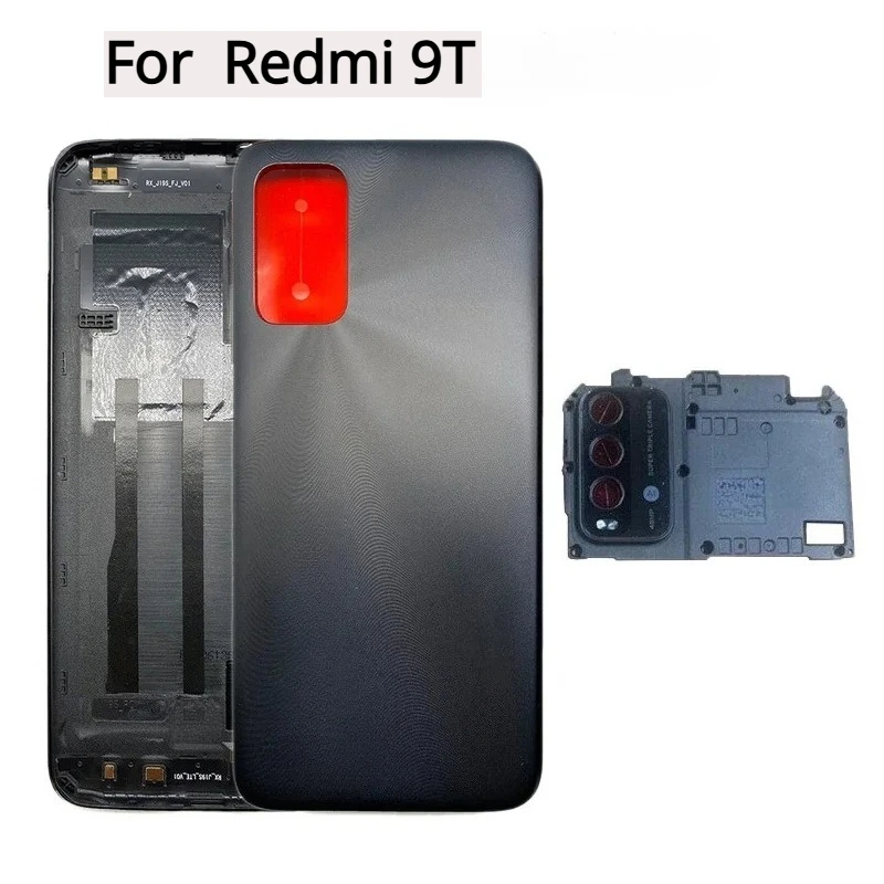 For Xiaomi Redmi 9T Battery Cover Rear Door Housing Case with Camera Frame lens Replacement Parts