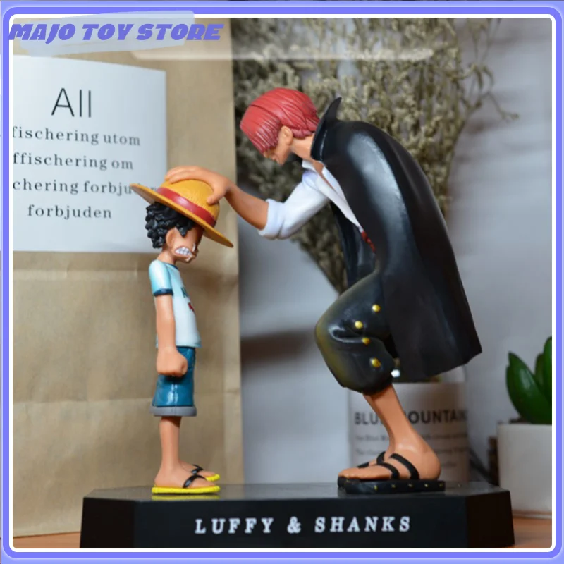 NEW One Piece Red hair Monkey.D.Lully touch Shanks's head PVC Anime Peripheral Anime Figure Collection Doll gift to friend