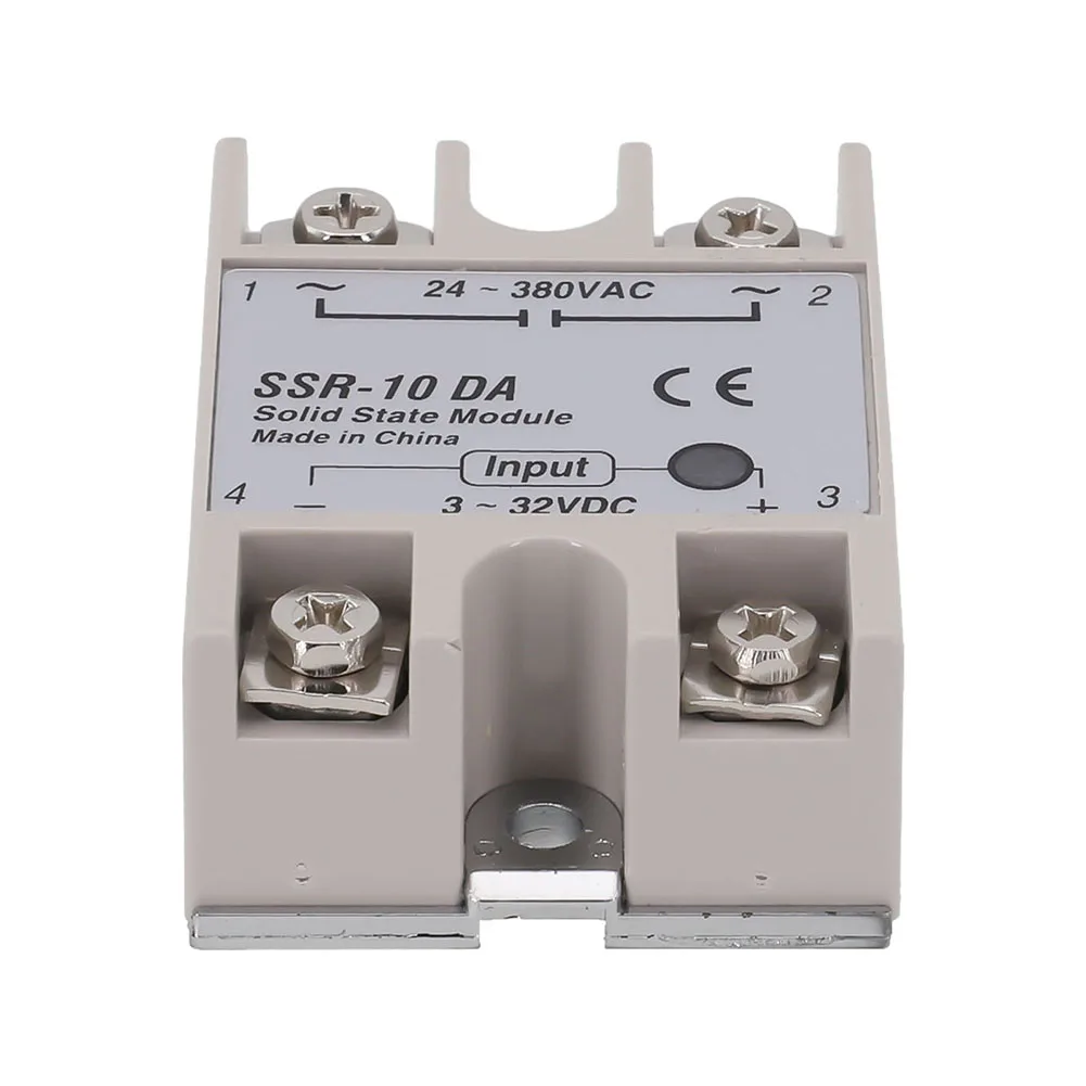 Single-phase 10DA Solid State Relay 10A 3-32V DC to 24-380V AC Relay for Efficient Switching of High Power AC Loads