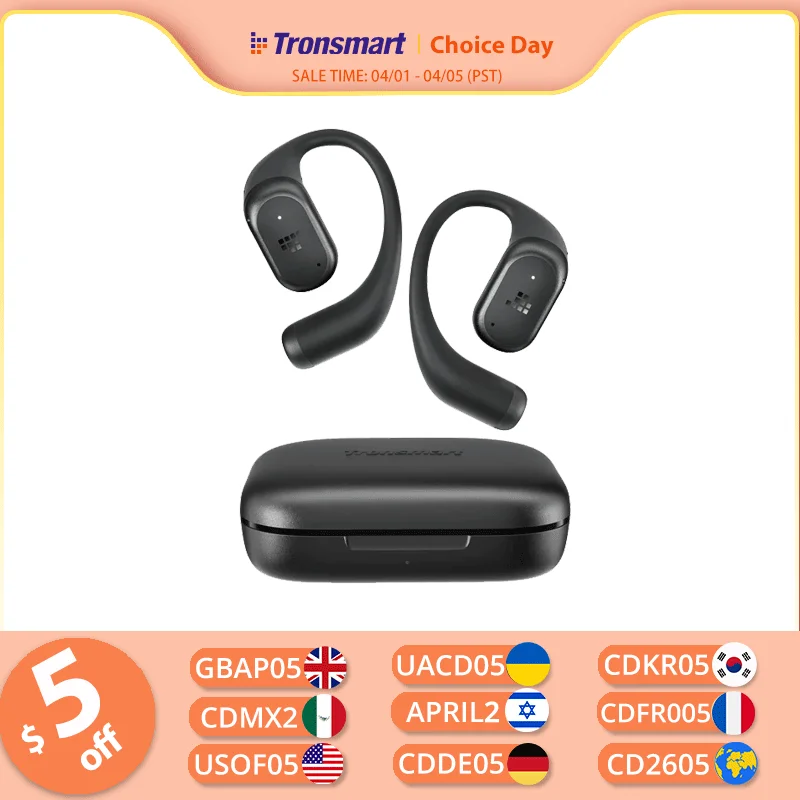

Tronsmart OpenFly 2 Pro Earphones Open-Ear Bluetooth Earbuds with 40H Playtime, SoundPulse & Sound Balance Tech, for Sport