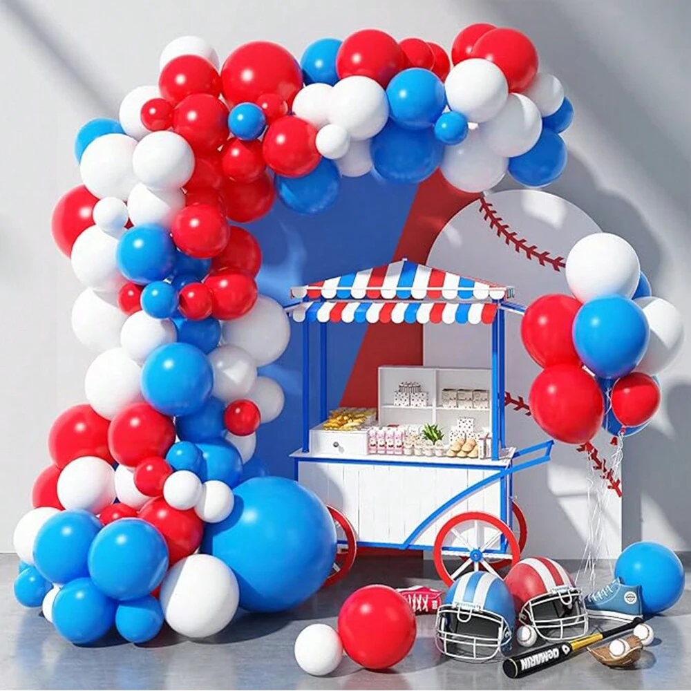 80pcs Royal Blue Balloon Kit Red and white latex balloon garland Arch Wedding Nautical birthday party decorations