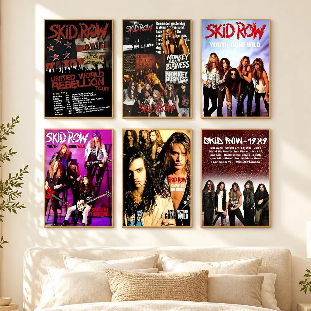band Skid Row Poster Poster HD Printing Cozy Nordic Style for Home Decor for Living Room Bedroom Cafe Gift