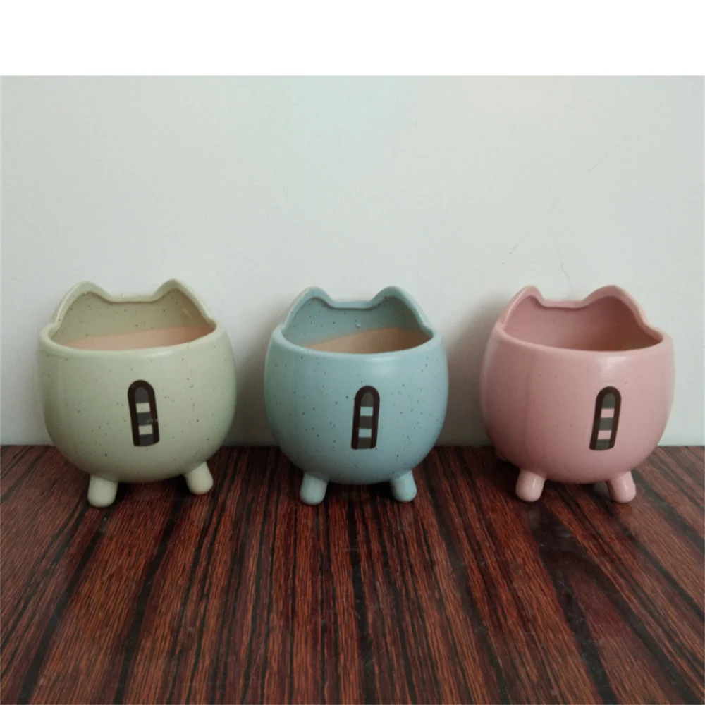 Decoration Plants More Meat Rounded Cartoon Delicate Household Container Flowerpot Fine Smooth Potted Plant Ceramics Ornaments