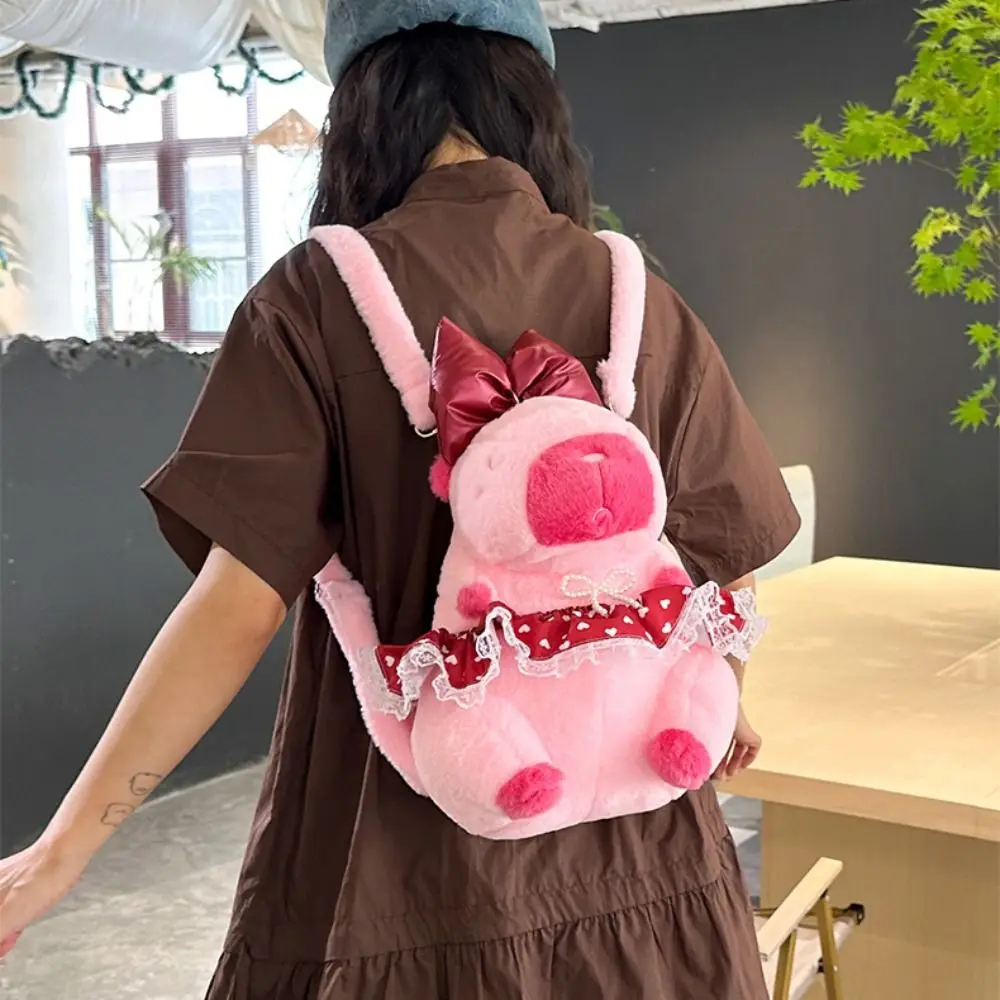 Plecak Pluszowy Kapibara z Bawełny PP, Torba na Ramię, Kolekcja Pluszaków, Miękka Przenośna Wypchana Kapibara