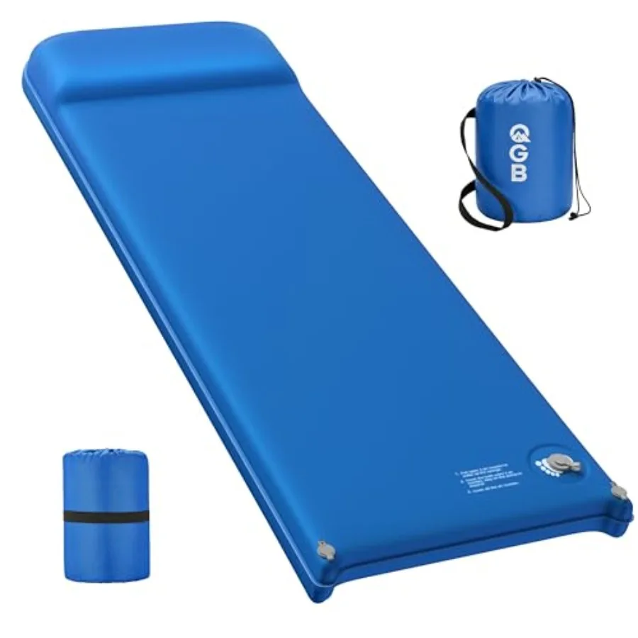 

Надувной туристический коврик из пены с эффектом памяти, складной и портативный, самонадувающийся, с теплоизоляцией 9.5 R-Value, для комфортного и тихого сна