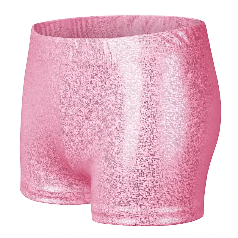 3-8T Athletic Gymnastics Kids Glossy Dance Shorts Belly Dance Safety Shorts High Elastic Breathable Shiny Glitter Boxer Shorts