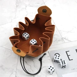 PU Leather Dice Bag Tray Jewelry Packing Drawstring Pouches For Role Playing Game Coin Storage Bag Multipurpose Portable Pouch