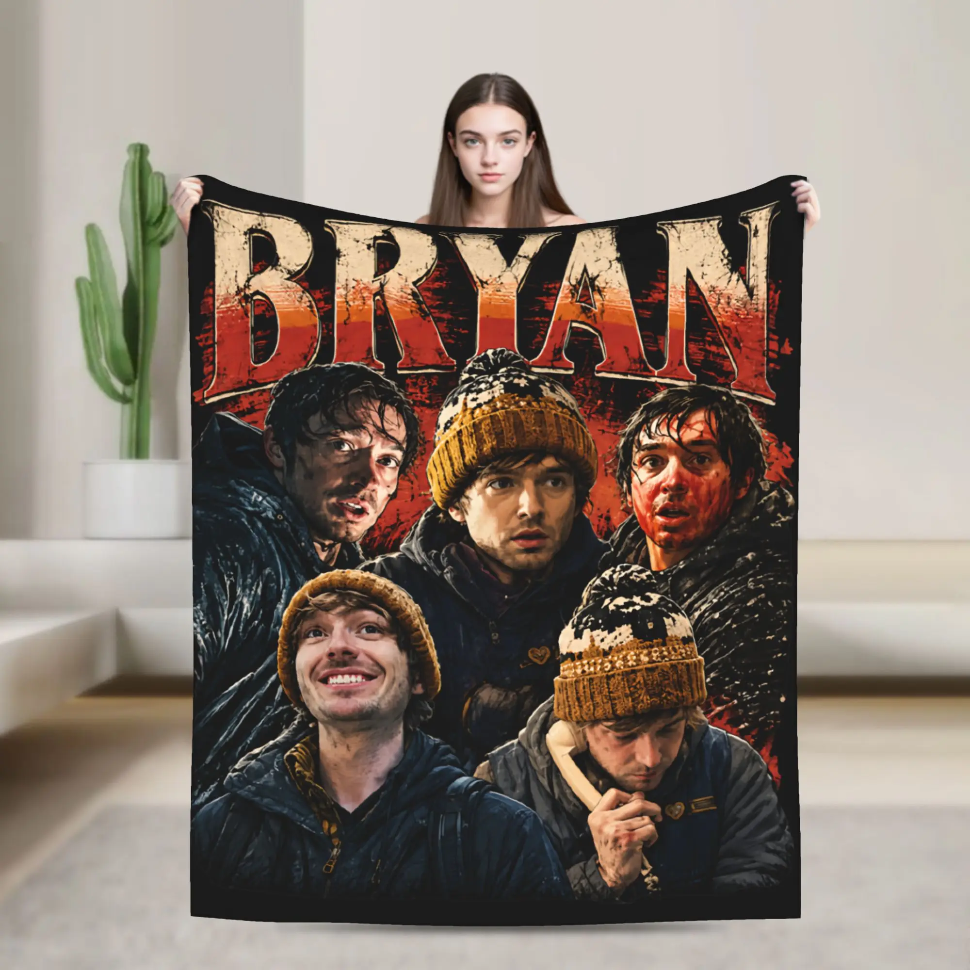 Bryan RE, Austin Abrams, RE film Blankets Fuzzy Funny Warm Throw Blankets for Coverlet  Winter