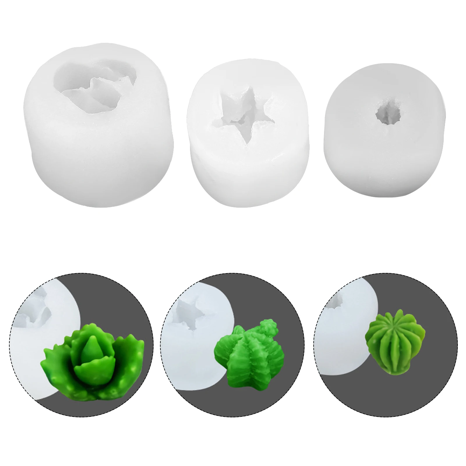 

3Pcs Silicone Molds Washable Nonstick Easy to Clean Long Lasting Flexible DIY C Soap Molds Aromatherapy Gifts