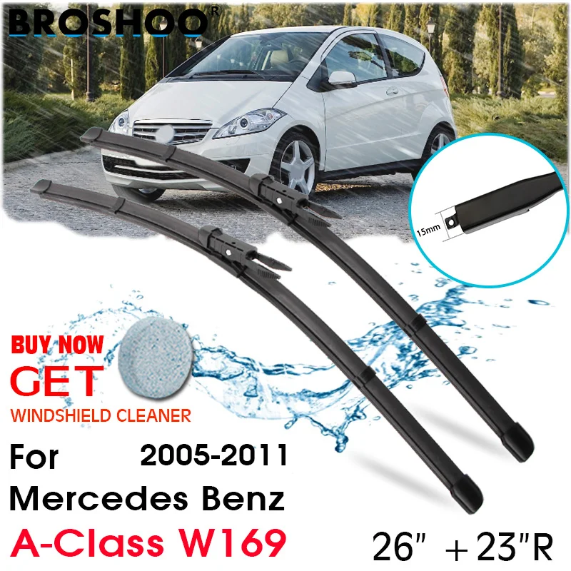 

Car Wiper Blade Front Windscreen Windshield Wipers Blades Auto Accessories For Mercedes Benz A-Class W169 26"+23"R 2005-2011