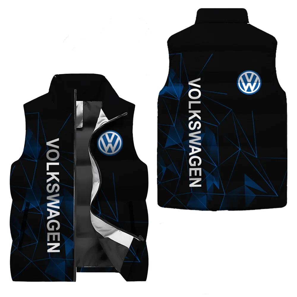 2025 New Volkswagen motorcycle vest, 3D Volkswagen logo printed autumn and winter men's outdoor sports windproof and warm vest