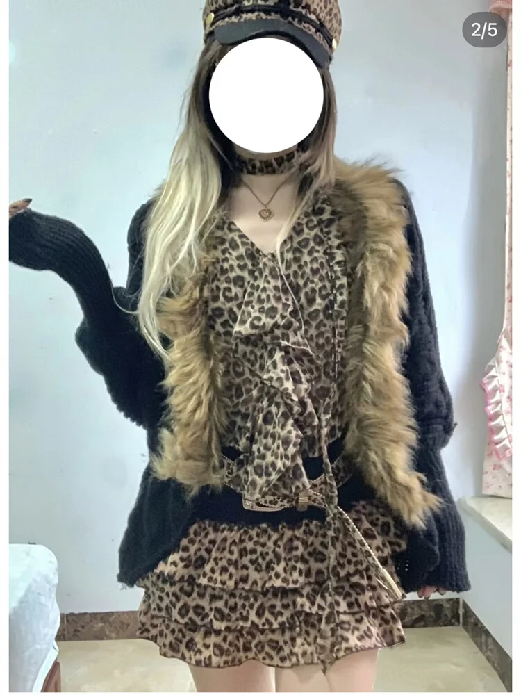Pure Desire Sle Top con stampa leopardata ter Ne Svel con gonna torta ortod Hot Girl Summer New Arrival Faion Set