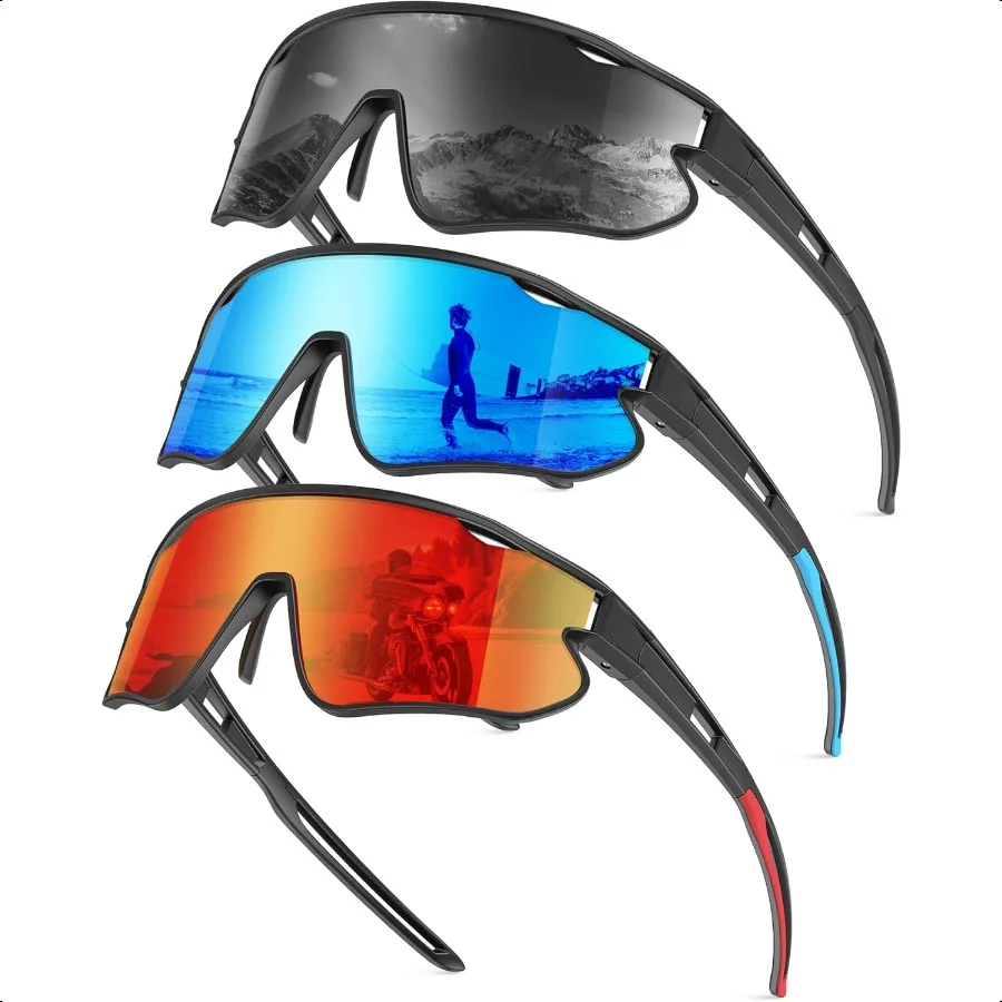 

KALIYADI Поляризованные солнцезащитные очки Мужские поляризационные велосипедные солнцезащитные очки: спортивные солнцезащитные очки для бега, езды на велосипеде, защита UV400