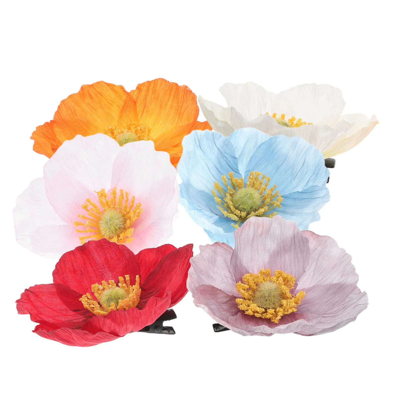 

6Pcs Flower Hair Clips Elegant Floral Barrettes for Women Wedding Party Daily Wear Photoshoot Hair Accessories