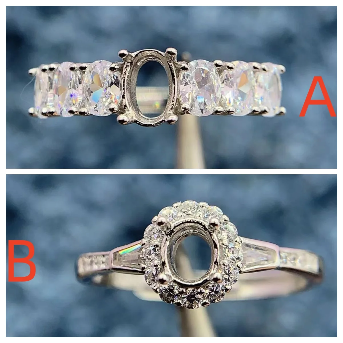 

Женское кольцо с эллиптическим камнем 4*5/4*6 мм, из серебра 925 пробы