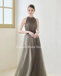 SONDR Princess 드레스 High Neck Evening Dress Strapless ized Tulle Gray Korea Formal Prom Dress  Evening Gown Bridal Customized