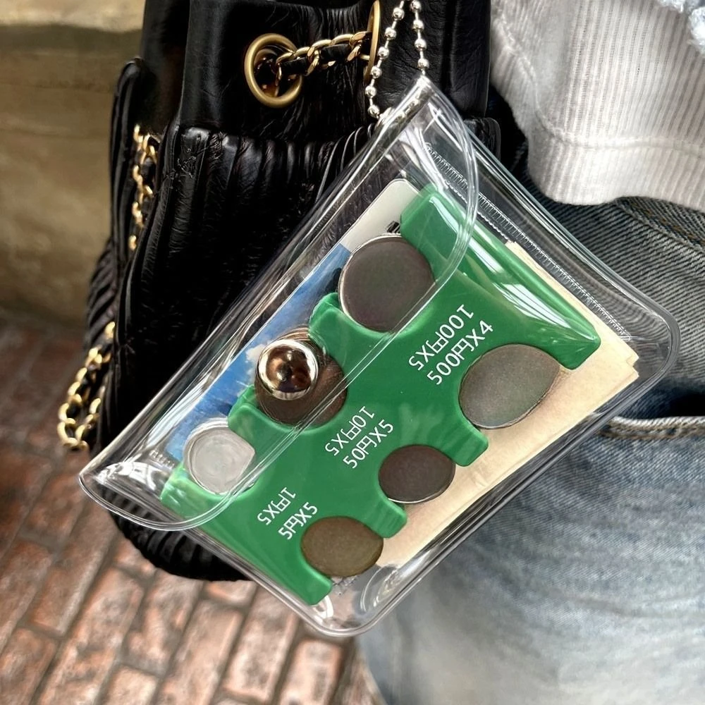 Clear PVC Plastic Bag Japanese Coin Holder Coin Pocket Case Purse Wallet Holder Coin Storage Box Transparent Multi-position