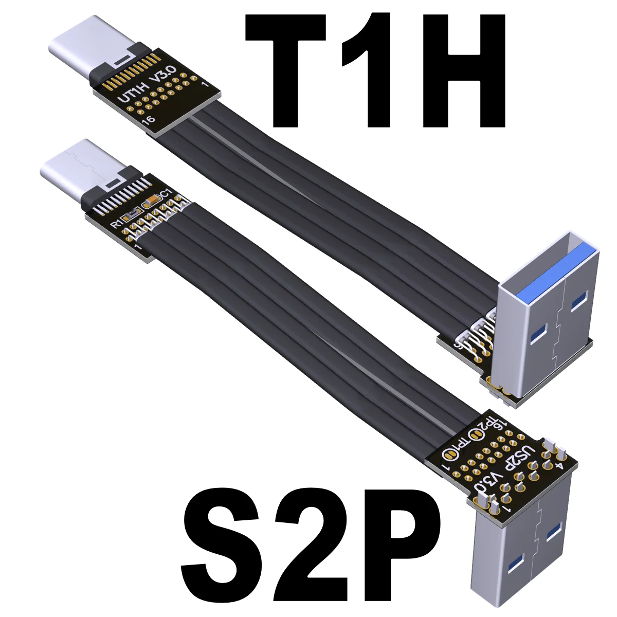 هوائي FPV PTZ USB 3.1 Type-A ذكر إلى Type-C أنثى كابل شريط مسطح مرن 90 درجة FFC كابل 10Gbps للكاميرا بدون طيار