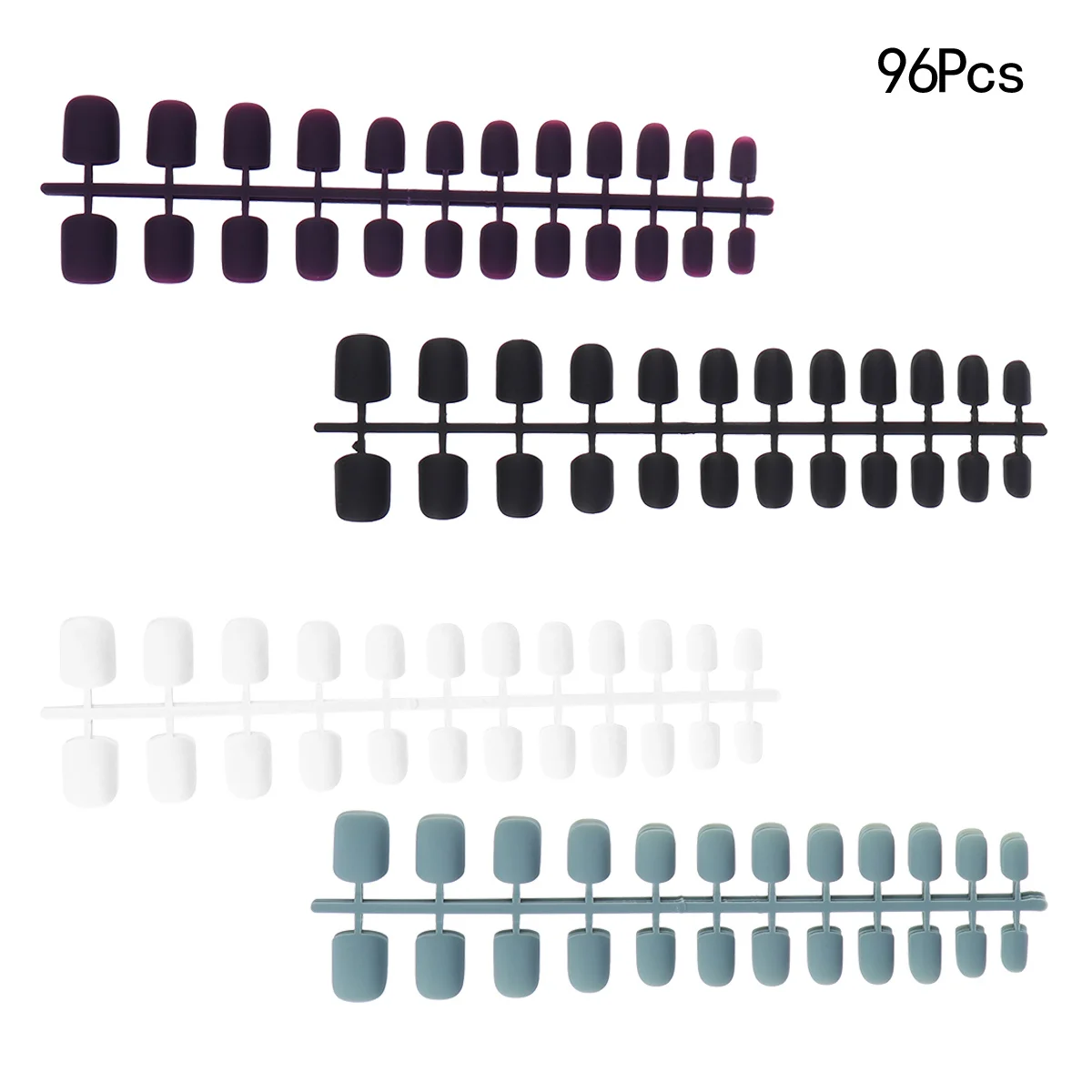 96-pcs Valse vingernagel Volledige dekking Vierkant Korte matte nageltips Kunstnagels Diy manicureset Nepnagels voor nagelkunst