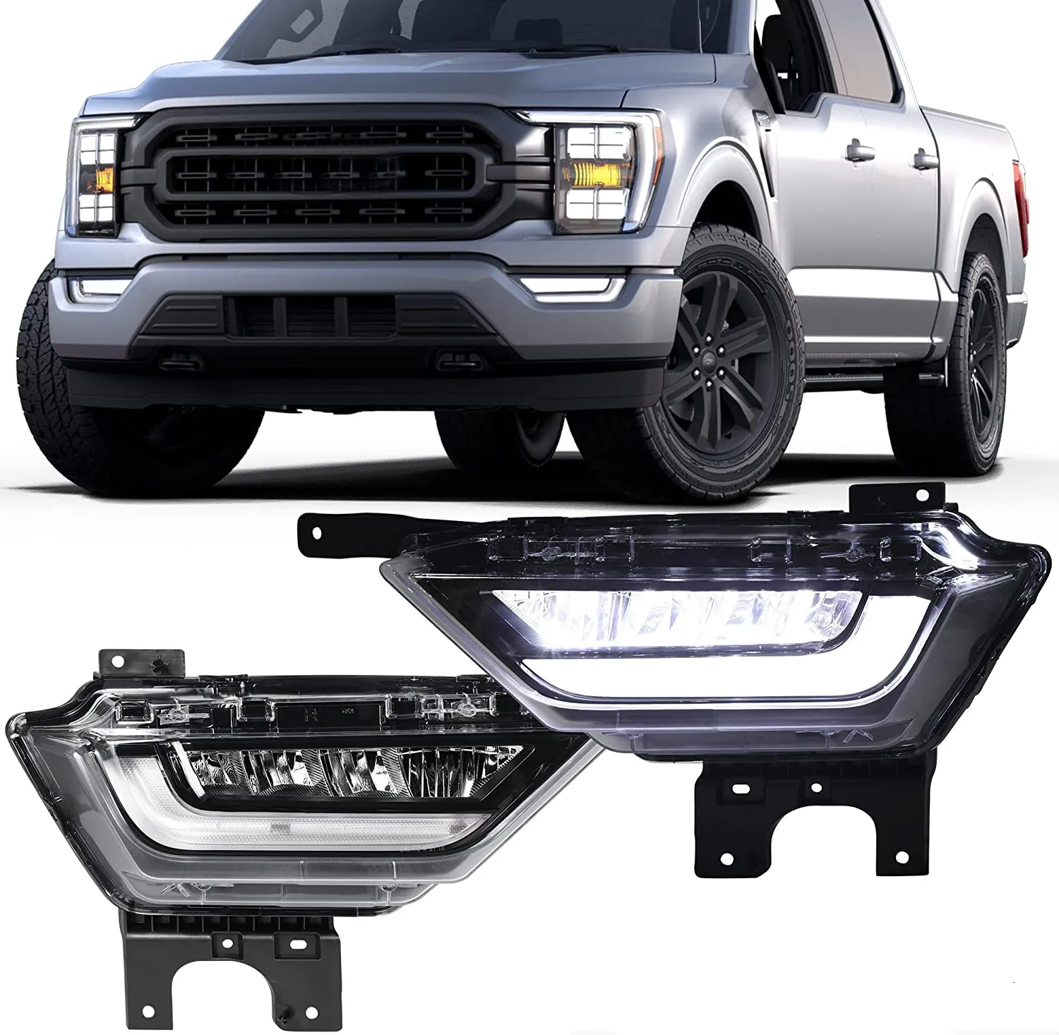 

OVOVS Other Car Light Accessories Waterproof 12V Full Led Light Bumper Led Fog Lights for Ford F150 2021 2022