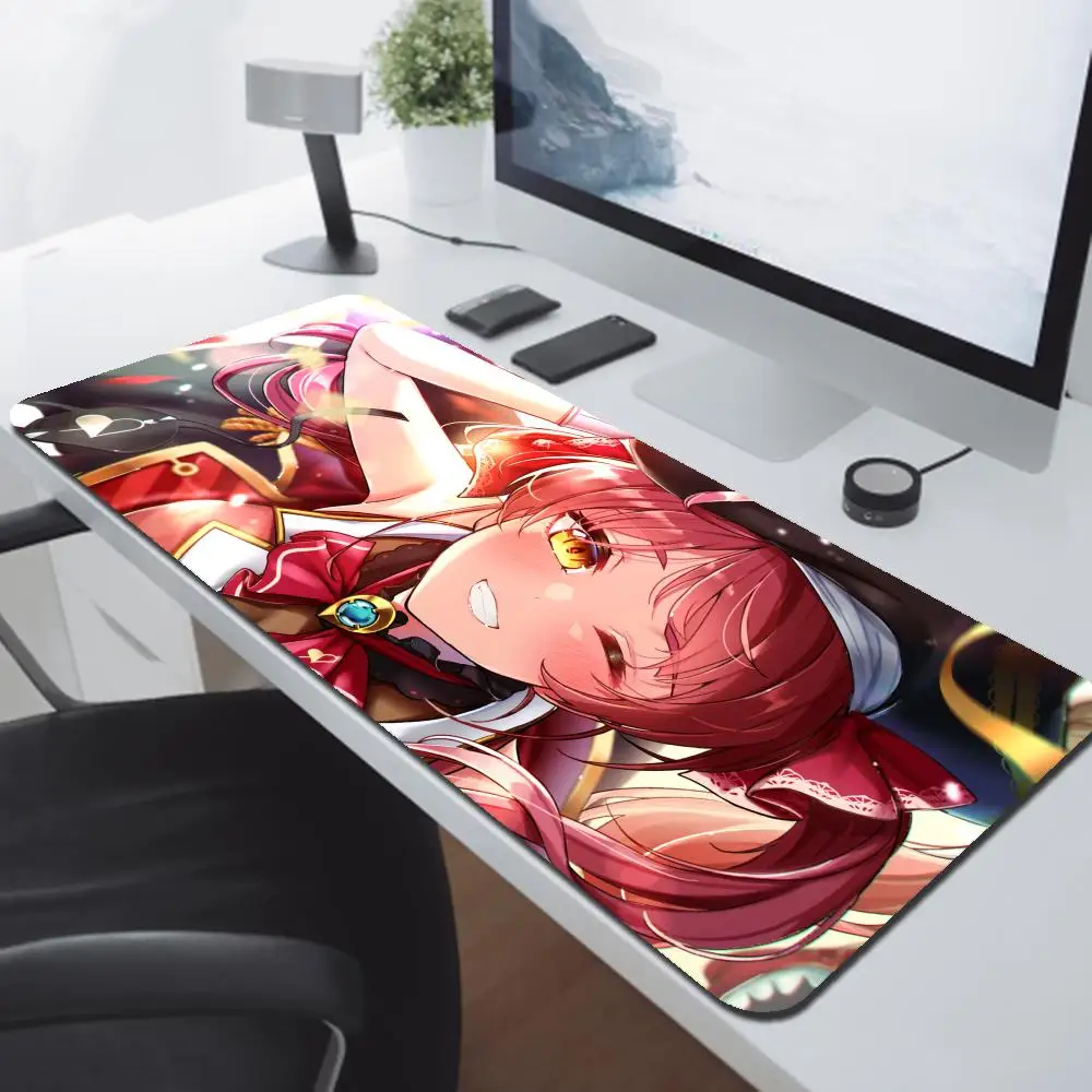 Large Waifu 90x40cm Cute Pirate Idol Girl Extra Large Thick Mouse Pad Non Slip Rubber Base Stitched Edge Desk Mat For PC