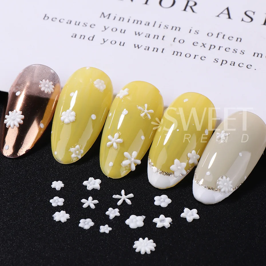 Mini moldes de silicona 3D para decoración de uñas, letras ABC, flores de pétalos grandes, herramientas de tallado acrílico 5