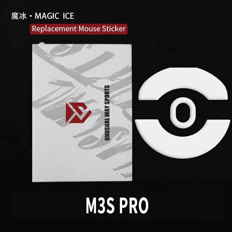 UnusualWaySports زلاجات الماوس قدم Darmoshark M3S Pro سطح محدب PTFE مضاد للطي ماجيك آيس وردي أسود فضي ثعلب