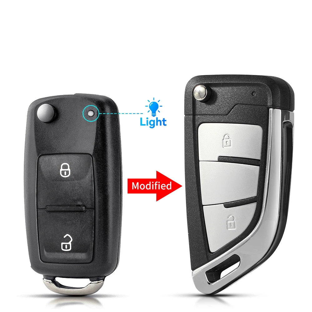 KEYYOU Neue Für VW Volkswagen Golf 4 5 6 Passat B5 B6 Polo Touran MK4 Bora Für Seat Skoda 2 3 tasten Geändert Klapp Auto Schlüssel