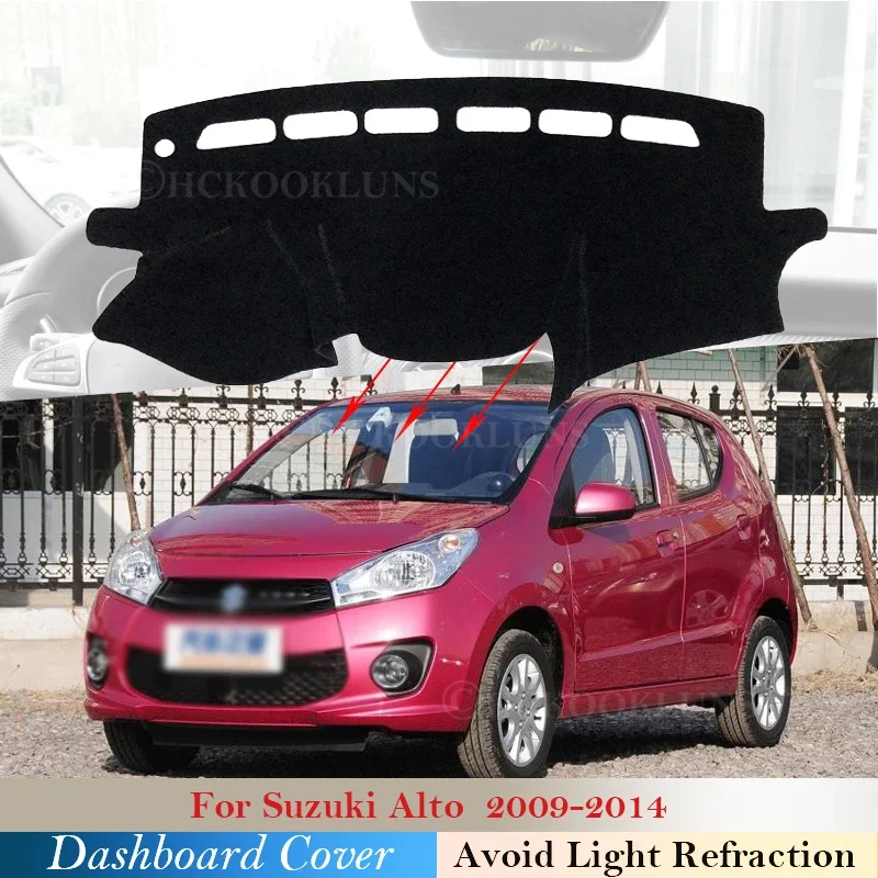 Dashboard Cover Protective Pad for Suzuki Alto 2009~2014 Car Accessories Dash Board Sunshade Anto-UV Carpet 2010 2011 2012 2013