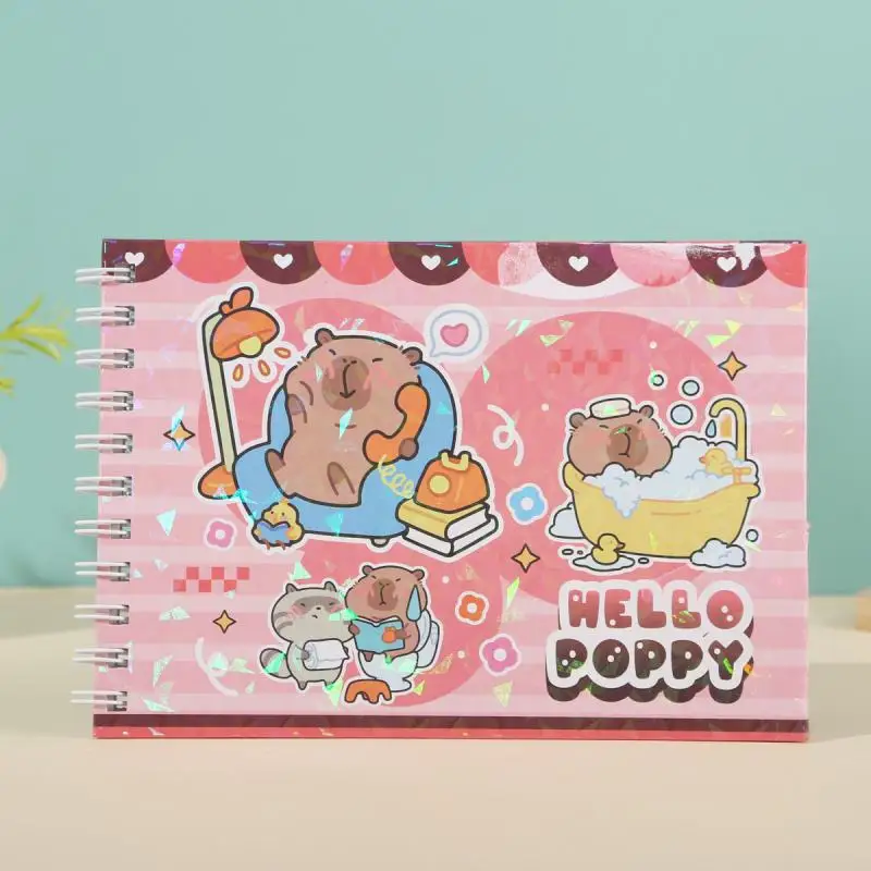 1Pcs Cute Capybara Characters Coloring Book Kids Coloring Book Animal Theme Graffiti Painting Book Bobbie Goods Coloring Book