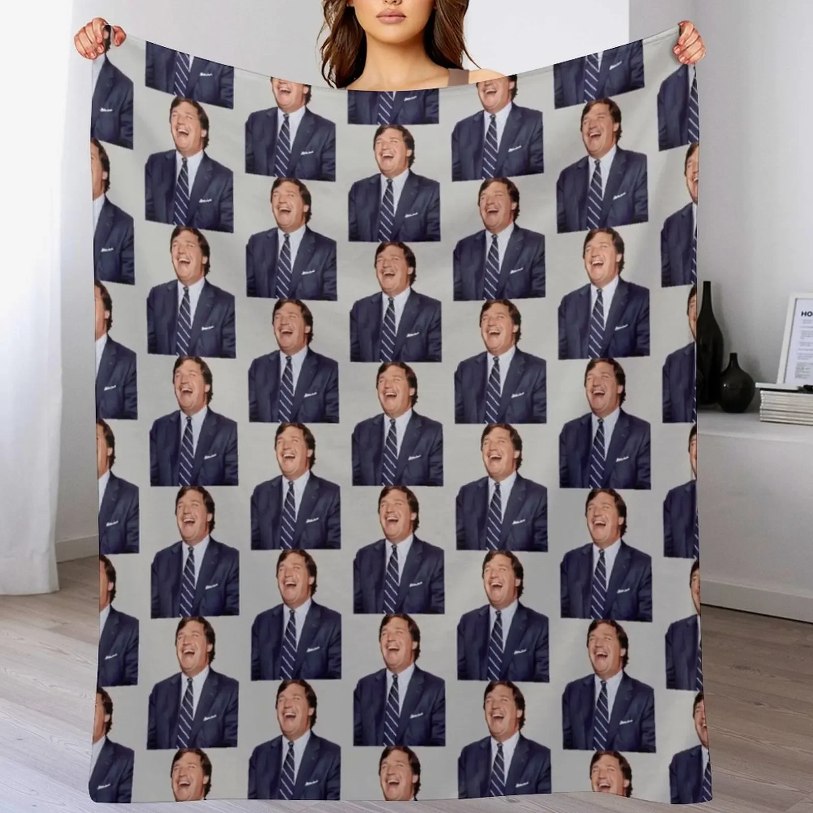 

Tucker Carlson Throw Blanket Decorative Throw Cute Plaid Luxury St anime Blankets