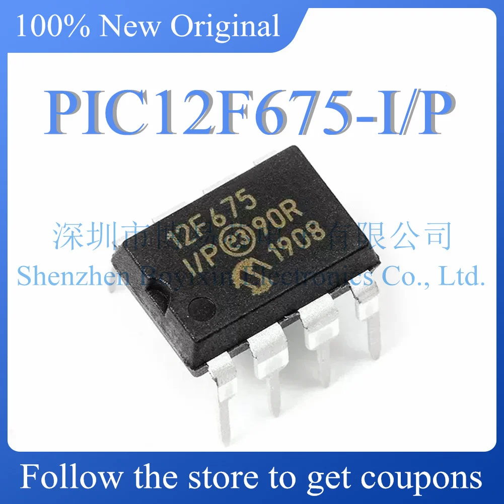 PIC12F675-I P Produto Original, DIP-8, Novo