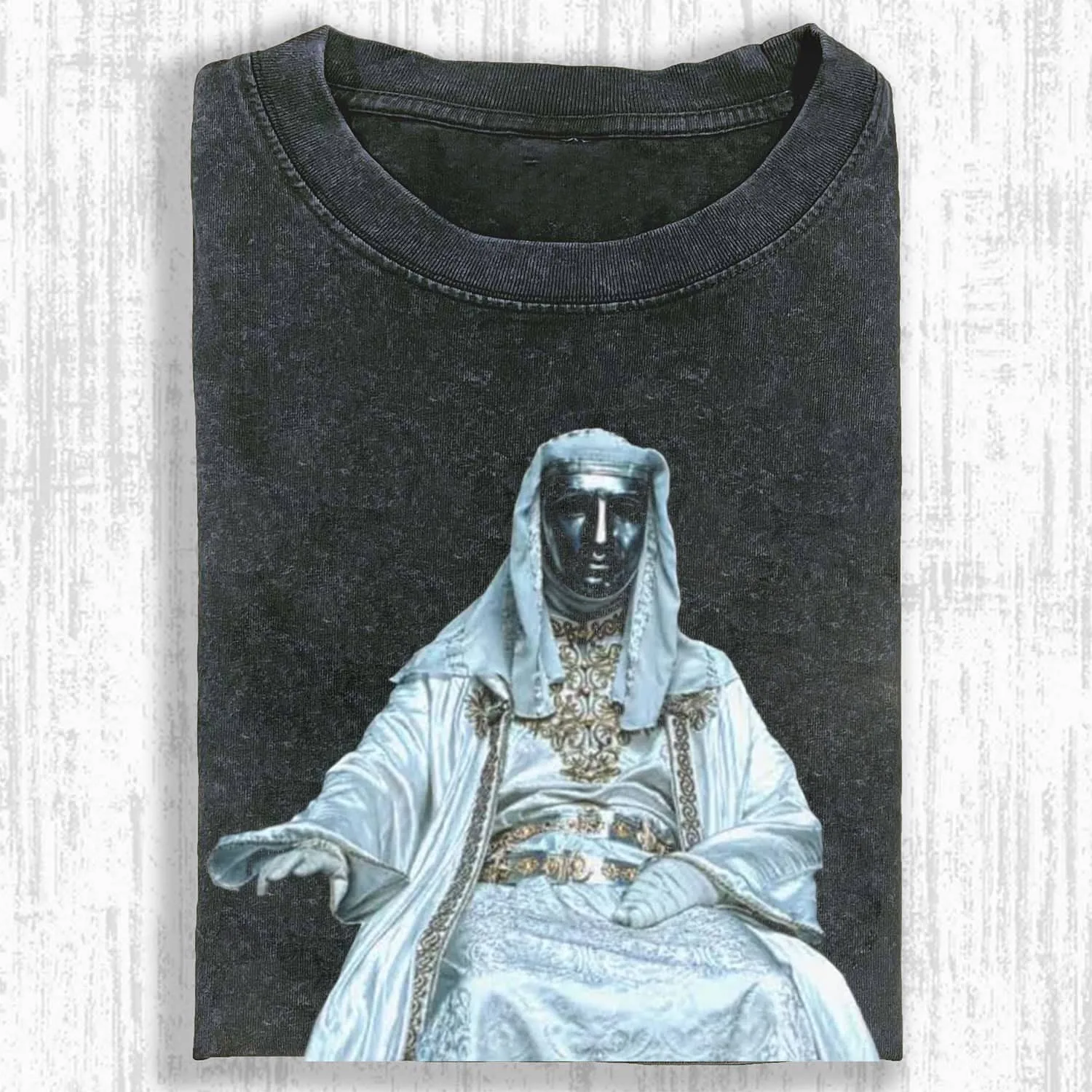 Gothic Rock Oversized T Shirts King Baldwin IV Vintage Washed Cotton Meme T-shirt Casual Loose Tops Streetwear Clothing Unisex