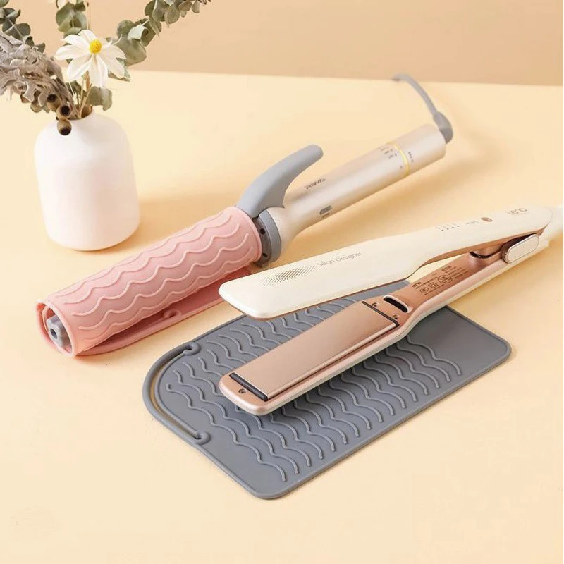 Multifunctional Silicone Heat Resistant Pad Insulation Mat For Hair Straightener Heat Curling Stick Curler Flat Irons