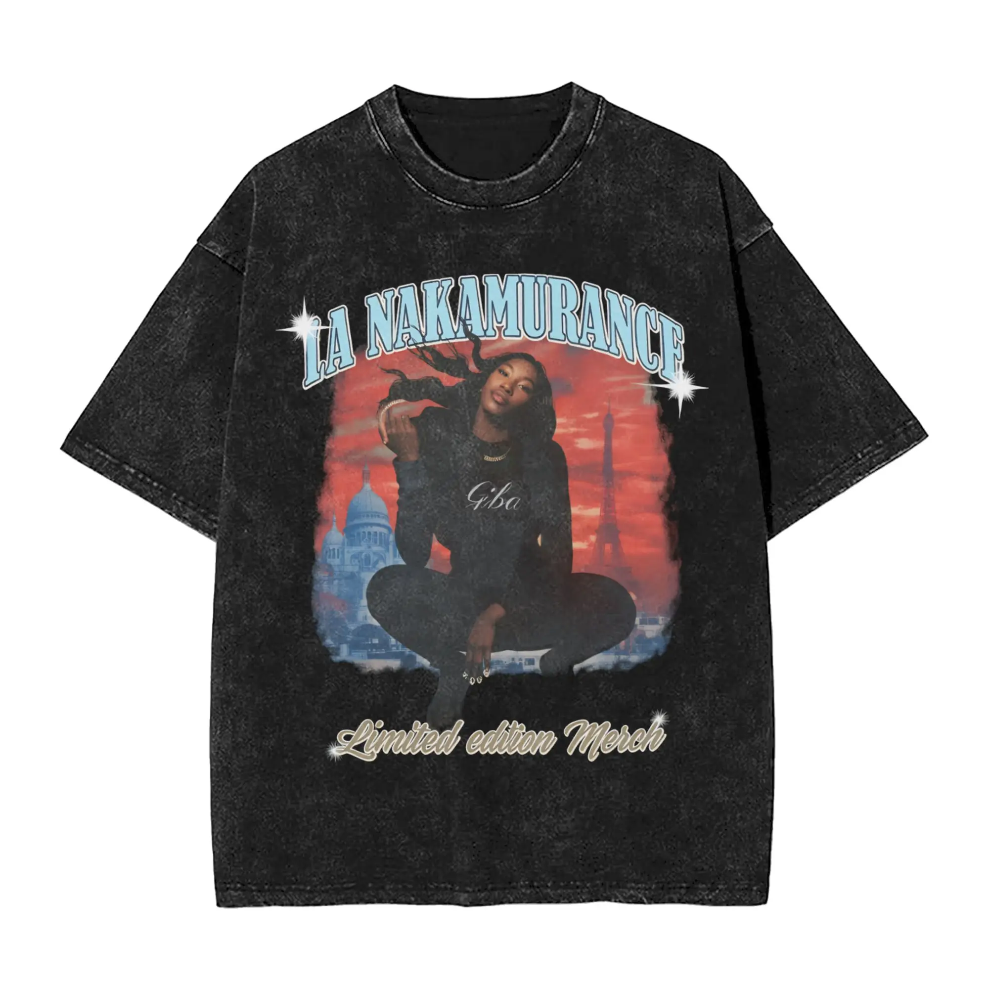 Aya Nakamura  T-Shirts for Men Singer  Vintage Pure Cotton Tee Shirt Crewneck Short Sleeve T Shirt Original Clothing