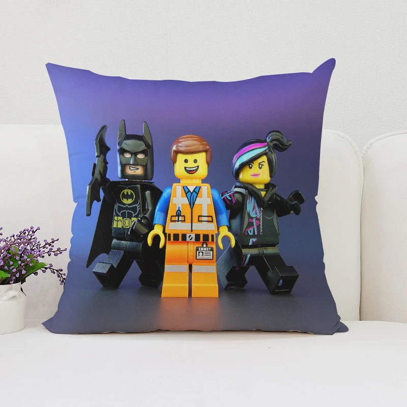 45x45 Pillowcase L-LEGO Double-sided Printed Sofa Decoration Cushion Cover Chair Waist Support Children\'s Gift Room Decoration